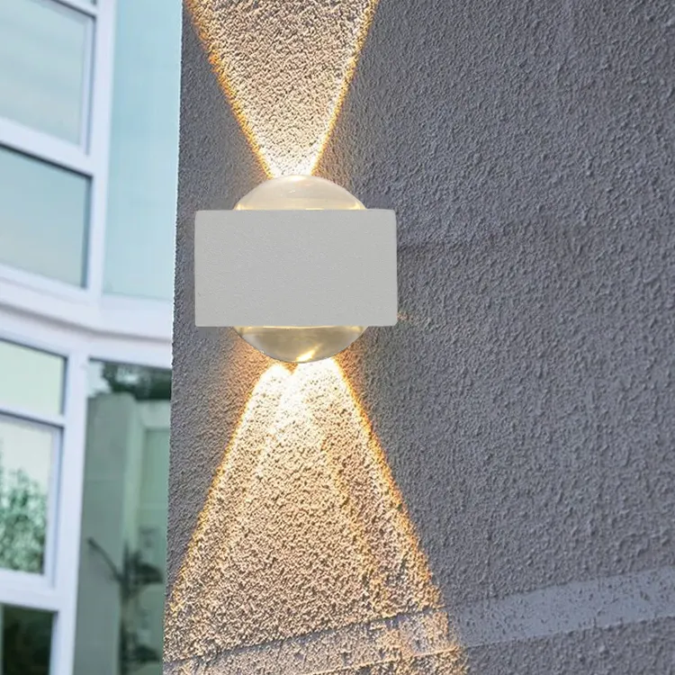 Venda quente de alumínio mini luminárias de parede LED para cima para baixo luz de parede ao ar livre