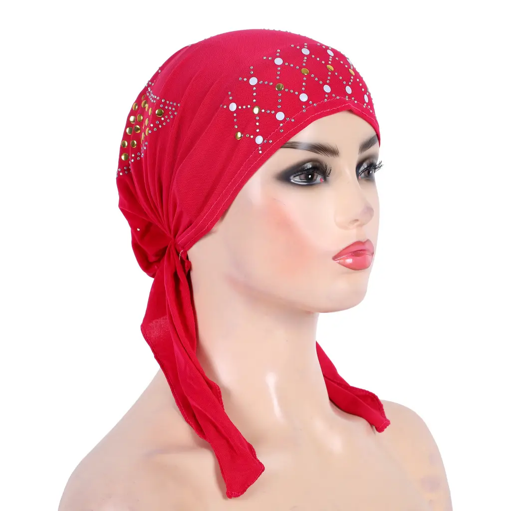 H089 moda cristallo canapa trapano orecchio africano Baotou turbante arabo sciarpa chemioterapia cappello spot foulard musulmano all'ingrosso
