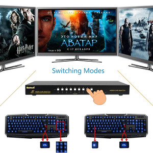 JideTech USB <strong>KVM</strong> <strong>Switch</strong> <strong>8</strong> Port up to 4K@30Hz Resolution with USB 2.0 Hub Hotkey Mouse Switching for Linux, Windows, Mac, Unix