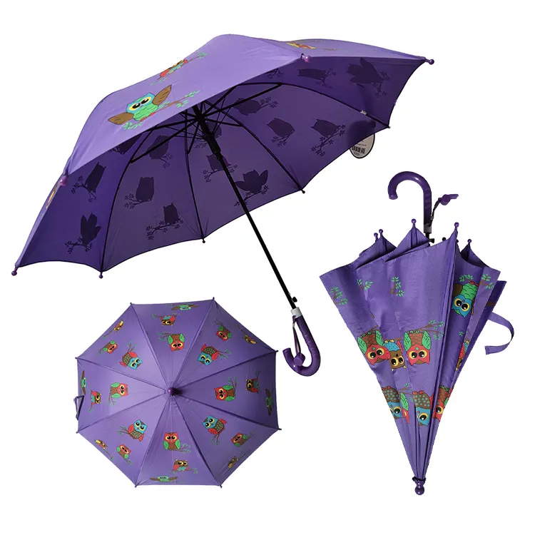Xiamen Hoda paraguas para los niños de dibujos animados paraguas estampado animal paraguas de seguridad abierta
