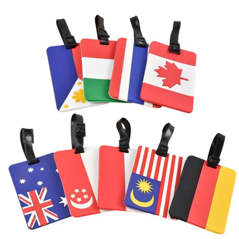Etiqueta de equipaje con diseño de Bandera Nacional Australiana de EE. UU., de silicona personalizada, portaetiquetas de PVC