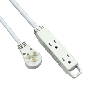 Döngü güç kablosu ile 360 derece dönen düz uzatma kablosu 6 Ft çok 3 çıkış, topraklı 16 AWG, beyaz - Product Image 1