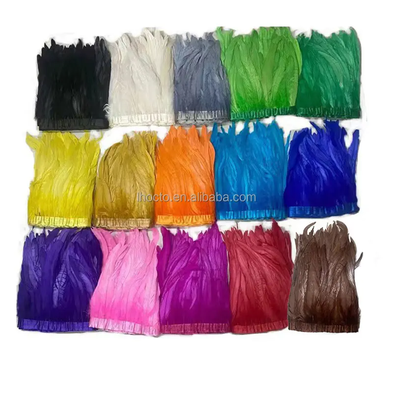 8-10in Cock Coque Tail Ribbon Feathers 20-25cm Carnival Events Gallo Feather Trim para disfraces