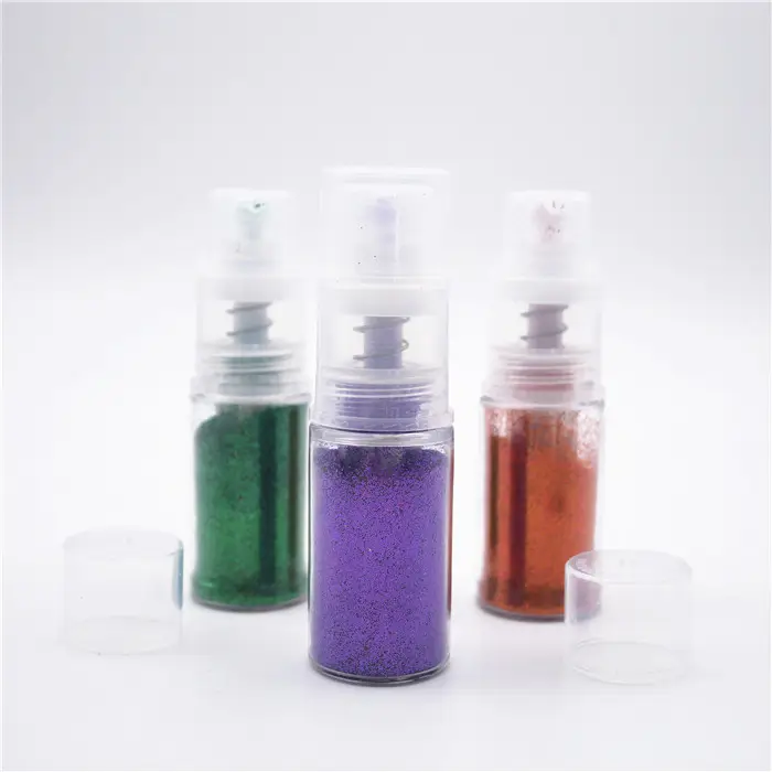 Mini Plastik Makanan Kecil Glitter Bubuk Botol Pompa dengan Sprayer 14 Ml