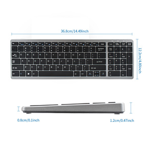 Ini-teclado inalámbrico silencioso, carcasa metálica con diseño imple - Product Image 6
