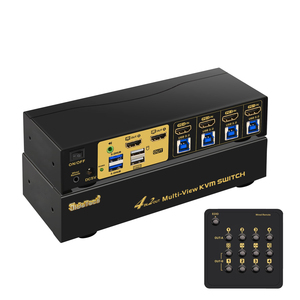 JideTech HDMI多查看器开关4x2 4K @ 30Hz USB 3.0，适用于KVM开关4台计算机2台显示器，支持四路 - Product Image 1