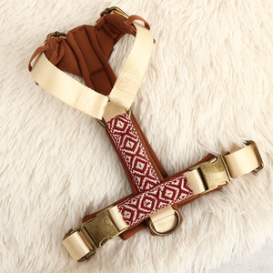 Chaleco para mascotas de diseñador de lujo ajustable sin tirones Conjunto de Correa y <span class=keywords><strong>collar</strong></span> bohemio Fabricante Haustier Otro arnés de perro de neopreno personalizado - Product Image 2