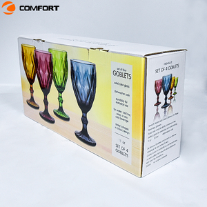 Luxury Embossed 350ml Wine Glass Set Colored <strong>Goblet</strong> for Tea Party <strong>Goblet</strong> - Product Image 6
