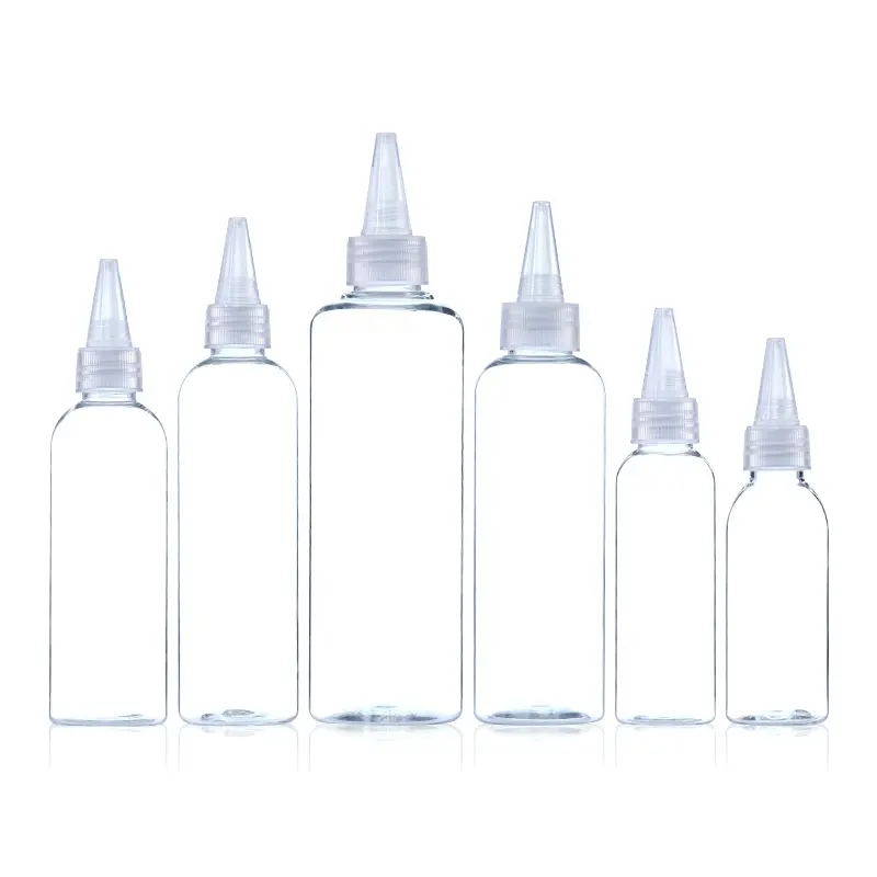Bottiglia di salsa di compressione in plastica trasparente per uso alimentare in PET con tappo a torsione