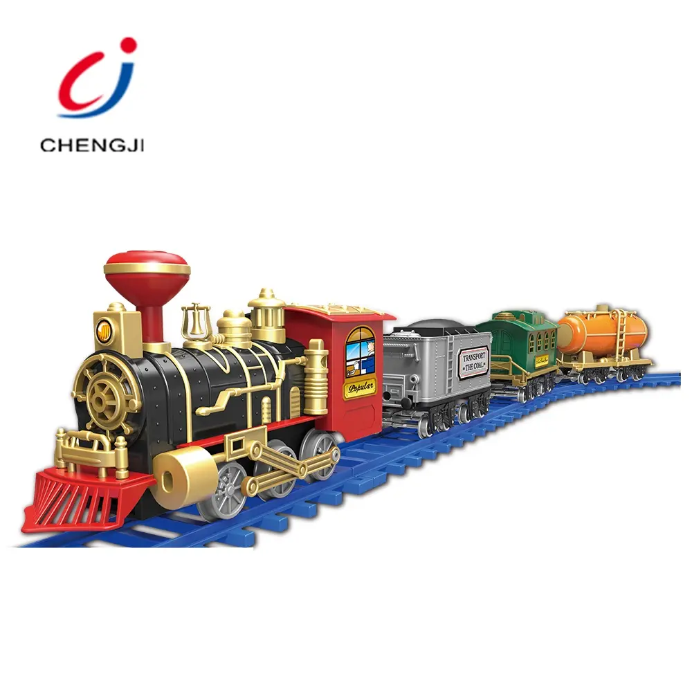 Hot electric plastic educational model 10pcs light diy rail track toy train set