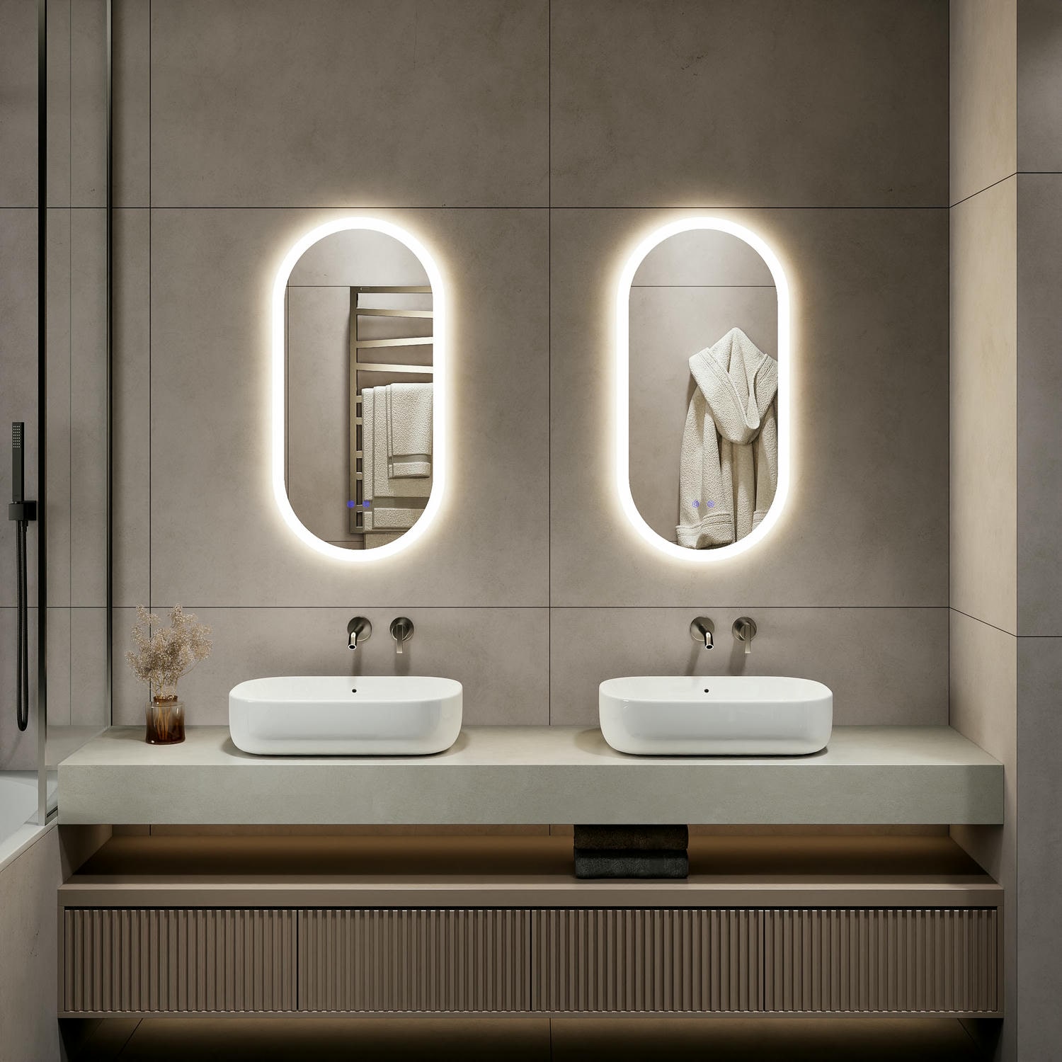 Miroir de salle de bain ovale DP518 PC