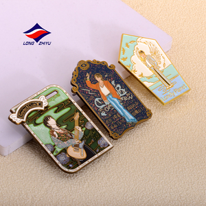 Longzhiyu 20 Năm Kim Loại Lưu Niệm Huy Hiệu Nhà Sản Xuất Tùy Chỉnh Long Lanh Men Pins Nhân Vật Ngôi Sao Phim Hoạt Hình Huy Hiệu - Product Image 1