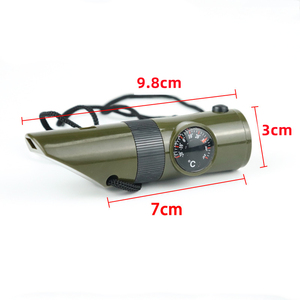 เซเว่นอินวันมัลติฟังก์ชั่เข็มทิศกลางแจ้งตั้งแคมป์นกหวีดที่มีไฟ Led - Product Image 5