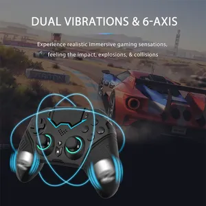Controlador inalámbrico Bluetooth para PS4 PS3 PS 4 3 PC iPhone Gamepad Control remoto Programable Turbo 6-Axis Gyro RGB Joystick