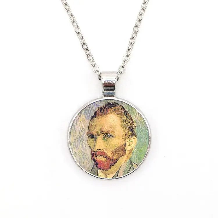 Personalizzato Vincent Van Gogh famoso artista pittore ritratto pittura a olio tela stampa digitale collana