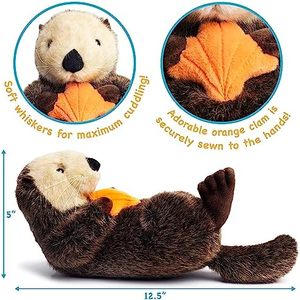 Owen 12.5 inç deniz su samuru peluş ayı sevimli hareketli kulaklar Polyester hayvan oyuncak PP pamuk yıkanmış özelleştirilebilir ODM kutulu stres giderici - Product Image 4