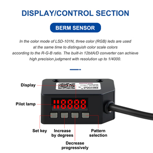 Sensore di codice colore BEM-LX-101 sensore fotoelettrico per segno colore 12 ~ 24VDC sensore di posizionamento per separazione dei colori smart label - Product Image 3