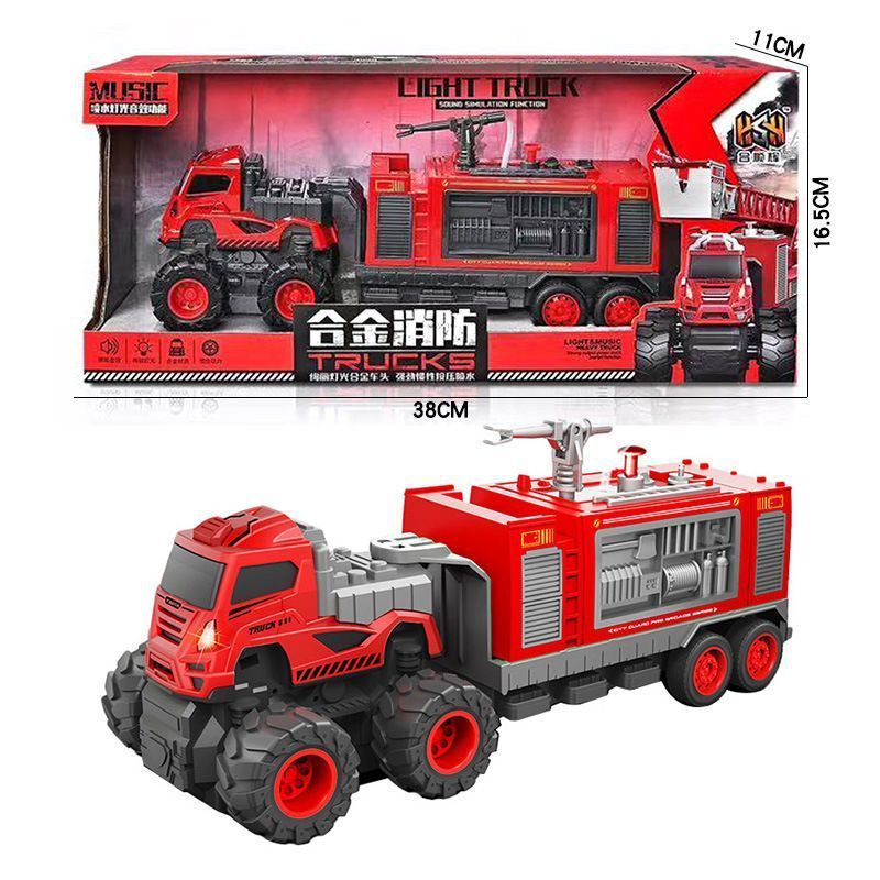 Camion d'incendie avec brumisateur sonore et lumineux.