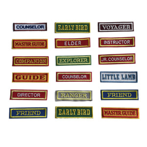 Cucire su ferro su lettere personalizzate marchio Slogan rettangolare ricamo toppa ricamata per l'abbigliamento - Product Image 2