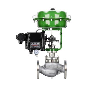DN25 ss304 pnömatik diyafram kontrol flanş golobe vana tek pozisyoner ile oturmuş pnömatik kontrol vanası - Product Image 1