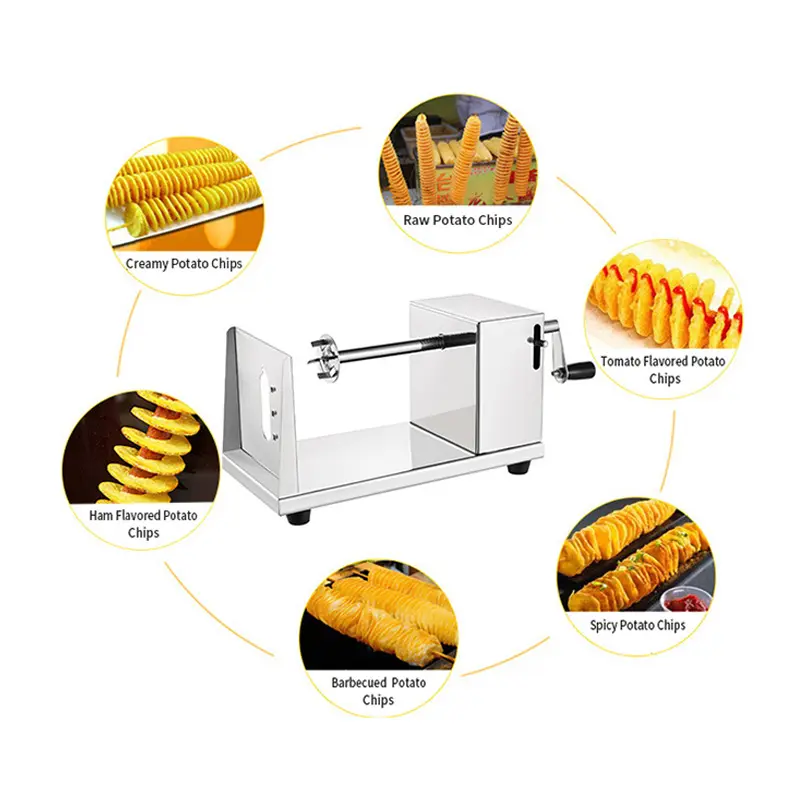 Kommerzielles Handbuch Edelstahl Twisted Potato Holder Tornado Spiral Kartoffel schneider Slicer Machine