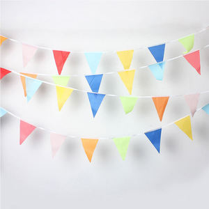 Banderines de poliéster impermeables, banderas de cadena de unión triangular rectangular, banderas de banderín triangular de equipo de fútbol, bandera triangular personalizada - Product Image 5