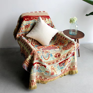 Newest 80polyester 20cotton Cheap Wholesale Bohemian Geometry Knitted Throw <strong>Blanket</strong> - Product Image 2