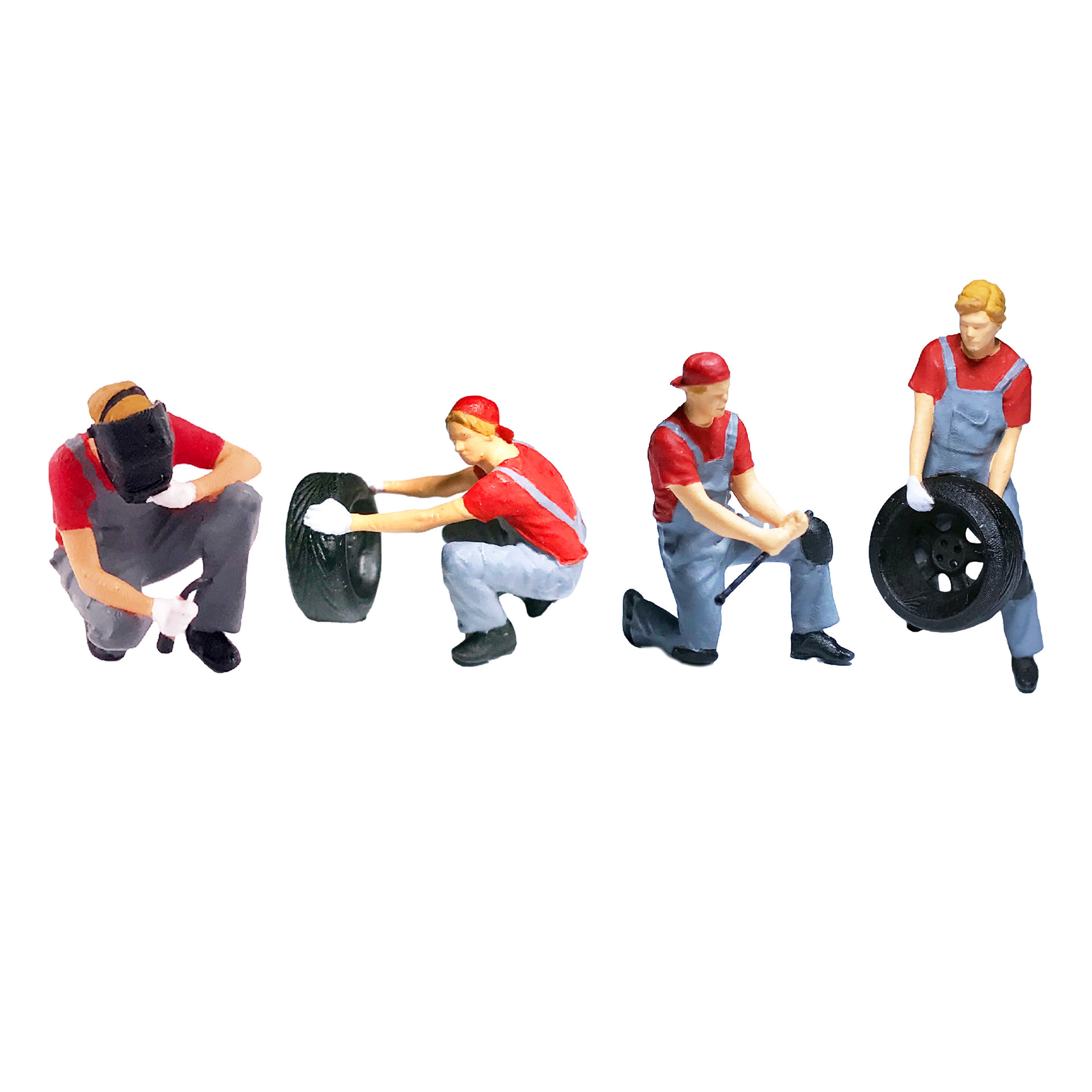Quattro persone al lavoro in rosso