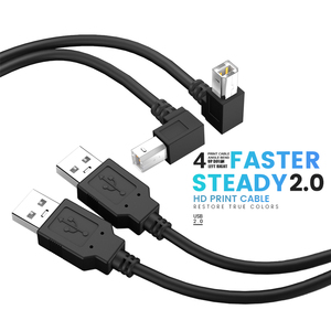 用于打印机/扫描仪/计算机的USB 2.0 a型至b型90度角数据打印机电缆 - Product Image 3