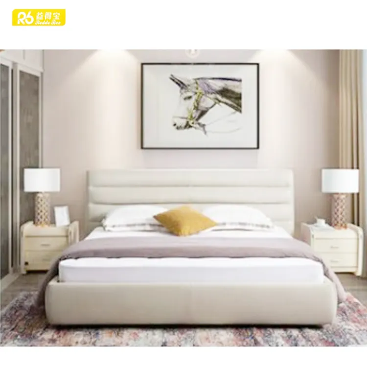 Modern son yüksek kalite ahşap çift kişilik yatak tasarım mobilya