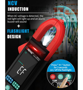 ST211 dijital kelepçe metre 6000 sayımları multimetre DC/AC gerilim akım Test cihazı araba Amp Hz büyük renkli ekran ncv'deki Ohm testi - Product Image 2