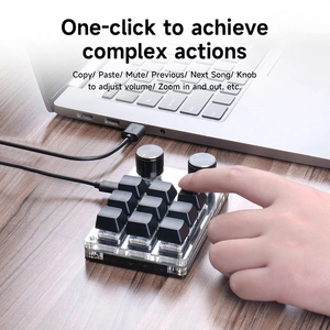 Nuevo 12-teclado RGB perilla personalizada Mini teclado para juegos interfaz USB programación de macros mecánica copia pegar Hotswap características