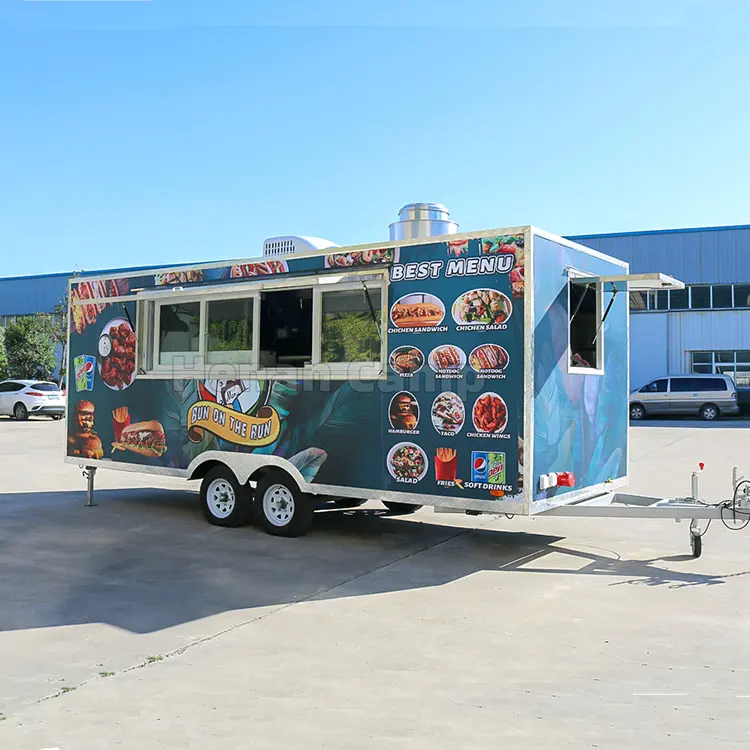 CAMP Nouvelle arrivée camion de nourriture mobile remorque café remorque de nourriture mobile chariot de nourriture entièrement équipé