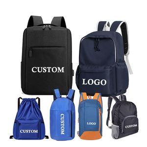 Custom Logo Waterproof <strong>Nylon</strong> Polyester Waterproof <strong>String</strong> Bag Sports Snakpack Portable Large-Capacity Printed Logo - Product Image 1