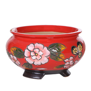 Korean-Style Large Porcelain <strong>Ceramic</strong> Succulent Pot Hand-Painted Creative Planter with Wide-Mouthed Design for Flowers - Product Image 2