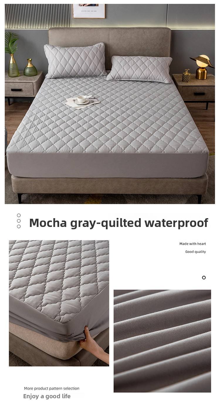 Carretier losange-Couvre-lit imperméable gris moka