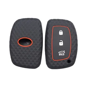 เคสกุญแจรถแบบฝาพับทำจากซิลิโคน3ปุ่มสำหรับ Hyundai Solaris Verna Elantra Santa Fe I10 I20 I30 I35 I40 IX35 IX45 creta Tucson Accent - Product Image 5