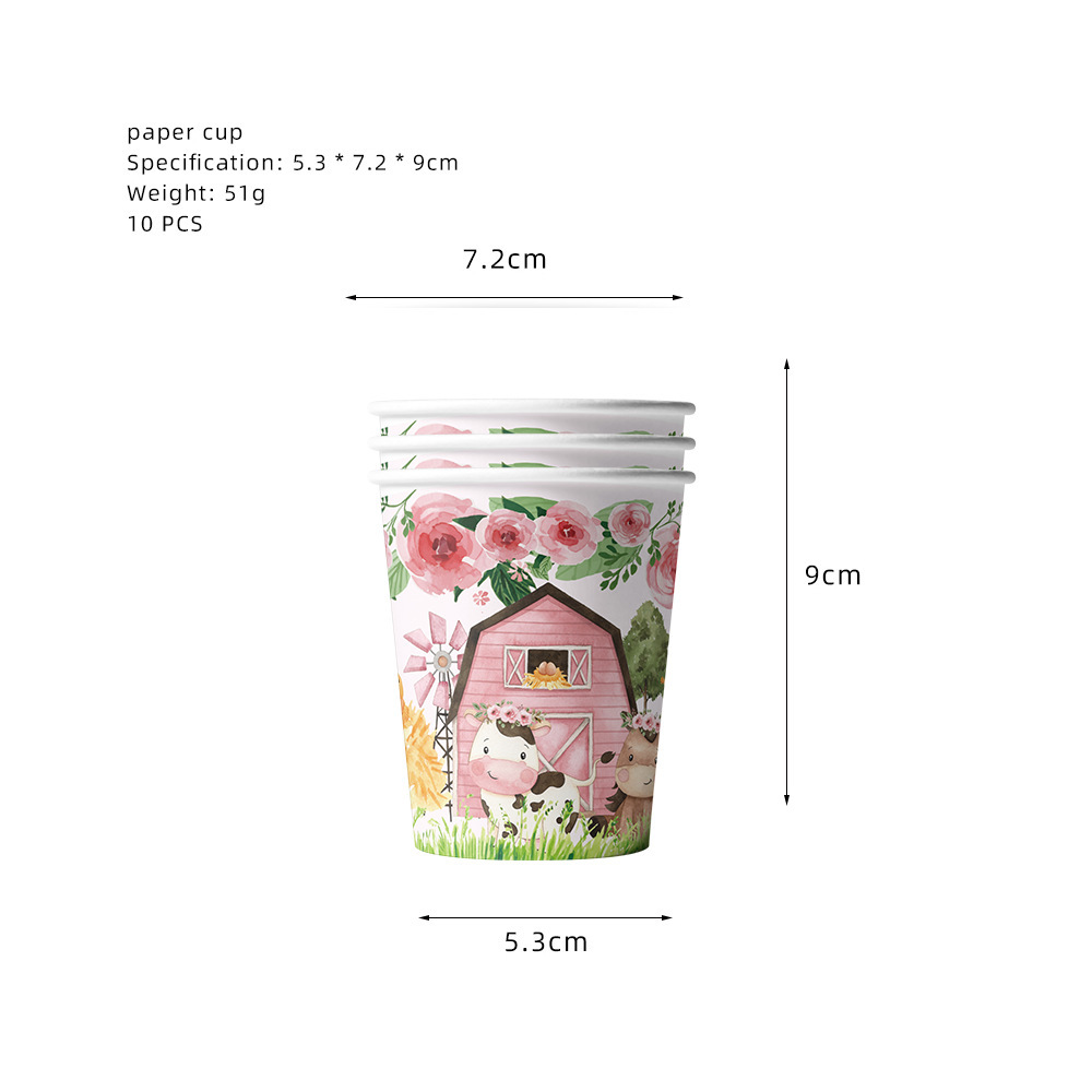 Pink-10pcs paper cups