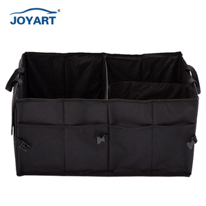 Fashion Large Capacity Foldable Multi Pockets Car Organizer Accessories 600D Polyester Car Trunk Organizer With Elastic Net