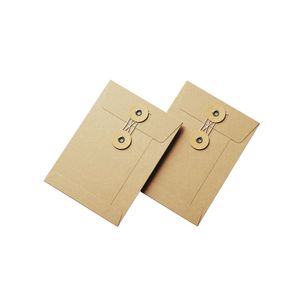 高品质环保定制棕色牛皮纸信封，带纽扣和绳子 - Product Image 3