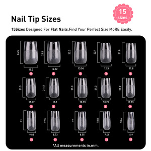 180Pcs Tipex Ngay Lập Tức Apex Gel Nail Mẹo Pre-Điêu Khắc PMMA Đầy Đủ Bìa Rõ Ràng Acrylic Côn Vuông Nail Mẹo Bán Buôn - Product Image 4