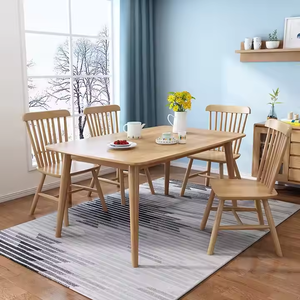 長方形ダイニングテーブルセット4/6/8シーター現代無垢材家具6椅子のダイニングルーム用ハウスオプション - Product Image 5