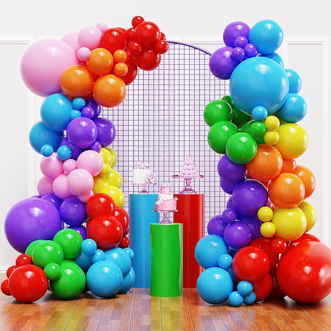 Kit d'arche de ballons arc-en-ciel coloré