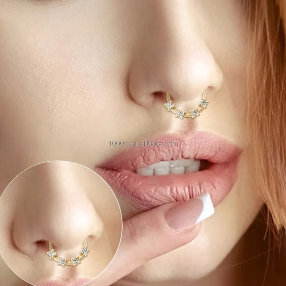 Piercing jóias do nariz, joias do corpo, ouro 9k 14k 18k, cor sólida personalizada para mulheres 14k zircônia, ouro amarelo