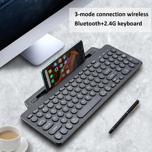 Teclado BT inalámbrico de 2,4G con teclado numérico con ranura para tarjeta de ratón táctil digital, adecuado para Android IOS Desktop Laptop TV Box