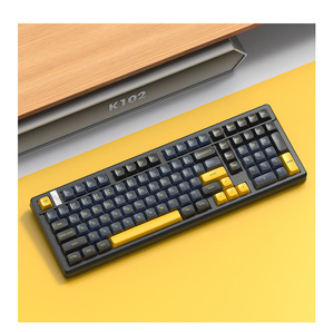 OEM koyu ALIEN K102 özelleştirilmiş üç modlu kablosuz bilgisayar oyun yan kazınmış mekanik klavye - Product Image 1