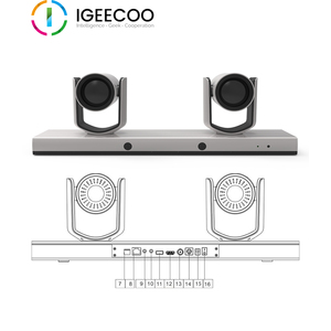 EZOLEN doppio Pan-Tilt H.265 sistema di conferenza 72.5 gradi FOV telecamera di localizzazione vocale con altoparlante - Product Image 4