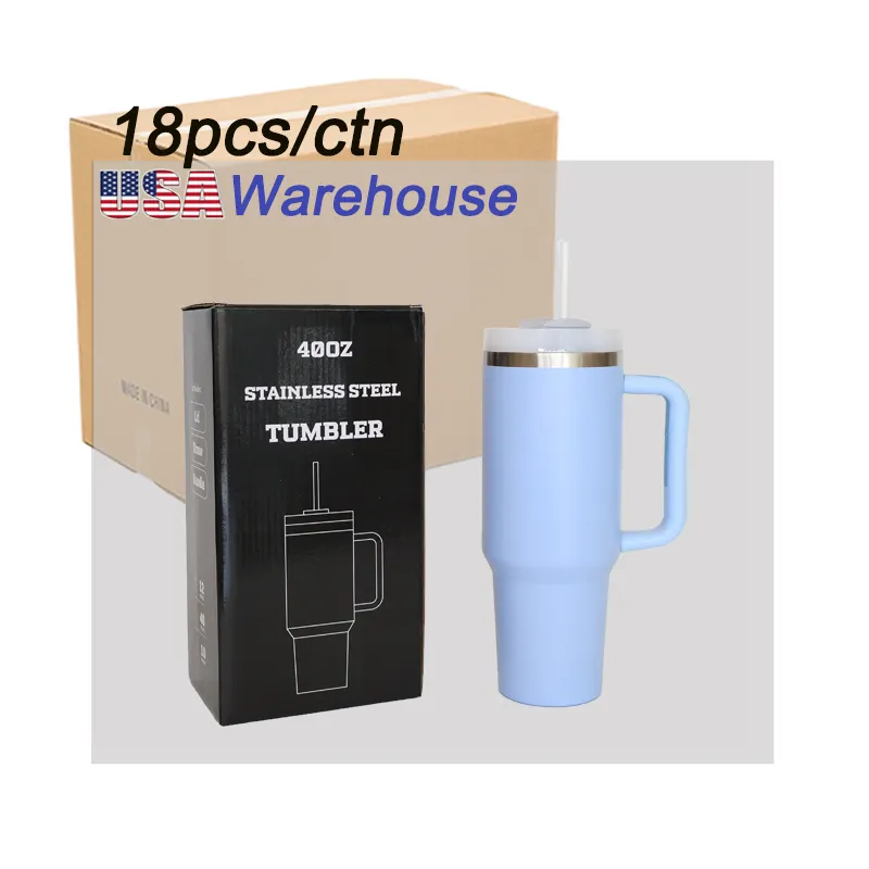 Gudang AS 40oz H1.0 H2.0 Tumbler Flowstate dinding ganda baja tahan karat vakum terisolasi mug perjalanan dengan pegangan