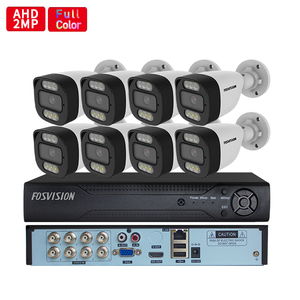 Fosvision tam renkli gece görüş HD 2MP 8ch AHD dvr kiti 8 kanal gözetim güvenlik kamera sistemi p2p cctv seti güvenlik kamerası - Product Image 1