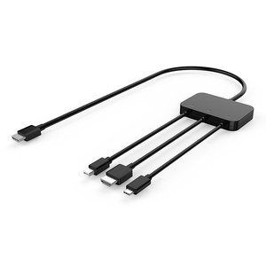 Cable USB de entrada múltiple macho a macho, Hub de alimentación Mini DP HDMI USB-C a HDMI 3 en 1 HDTV DVD Player ordenador plateado